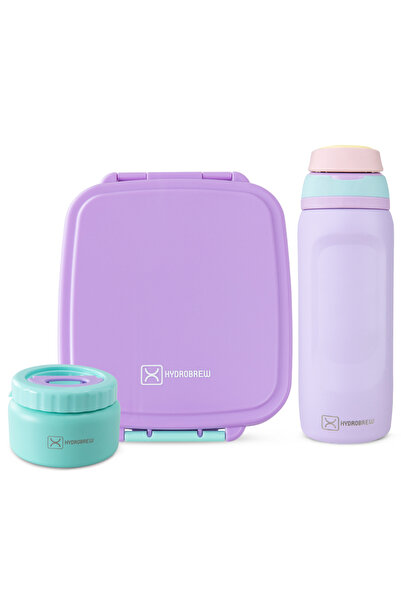 Hydrobrew Mega Flex Bento Lunch Box 1864ml w/ Sip Switch Water Bottle 1000ml ...