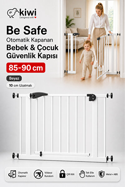 Kiwi Be Safe Bebek Güvenlik Kapısı 85-90 cm Aralığı için Uygun - Çocuk Emniye...