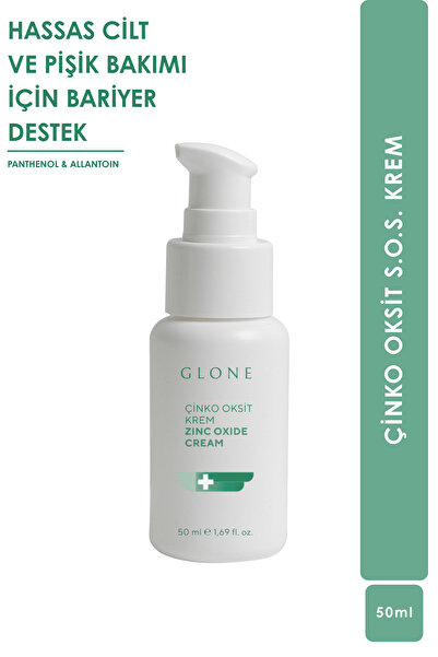 GLONE - Çinko Oksit S.O.S Krem: Hassas Cilt & Pişik Önleyici Panthenol, Lanol...