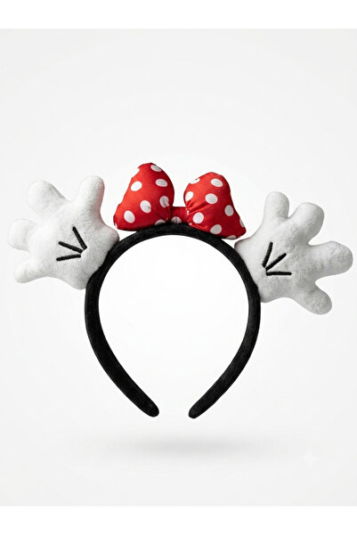 the Littles Kids Minnie Model Sevimli El ve Kırmızı Fiyonk Desenli Peluş Taç