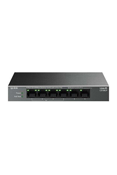 TP-LINK LS106LP 6 Port 10-100 Mbps 4 Port Poe+ 10-100 Mbps Switch Metal Kasa