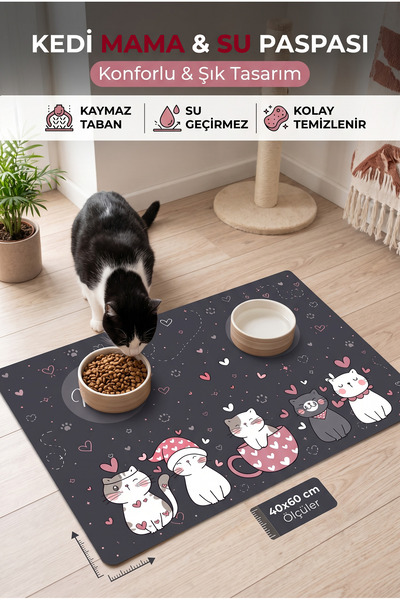 SoGood Concept Gray Cat Dog Food Mat 40X60