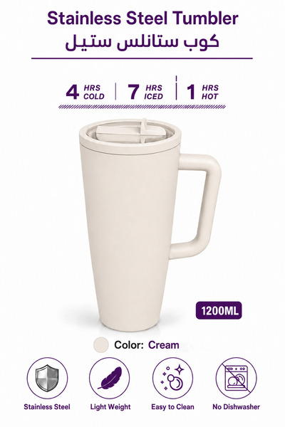 Baytix HOME 1200ml/40oz Insulated Stainless Steel Travel Tumbler with Handle,...
