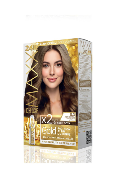 MAXX DELUXE Golden Beauty Set Saç Boyası 8.0 Açık Kumral
