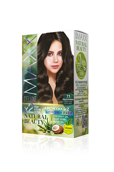 MAXX DELUXE Natural Beauty Amonyaksız Set Saç Boyası 7.1 Küllü Kumral