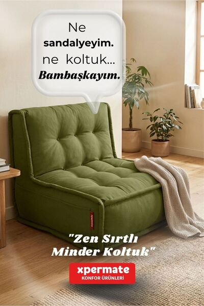 XPERMATE Sırtlı Pofidik Minder Koltuk Yer Koltuğu Sırt Destekli Oturma Minder...