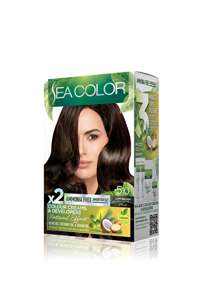 Sea Color Natural Effect Set Saç Boyası Amonyaksız 5.0 Açık Kahve