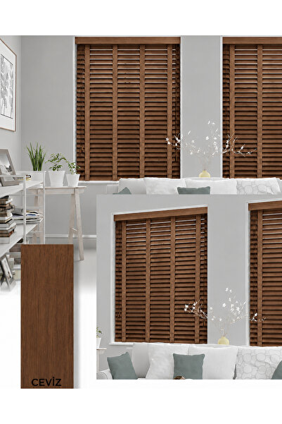 Y&S YS PERDE TASARIM Wooden Blinds %100 Doğal Ahşap Jaluzi Perde 50mm,Alüminy...