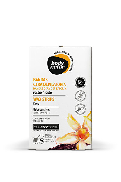 Body Natur Waxing strips for face - sensitive skin, with oat oil,