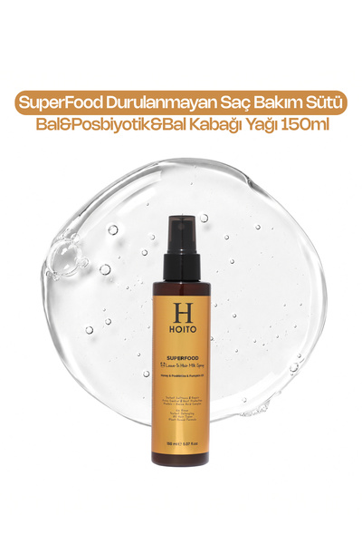 Hoito SuperFood Durulanmayan Saç Bakım Sütü - Bal, Postbiyotik & Bal Kabağı Y...