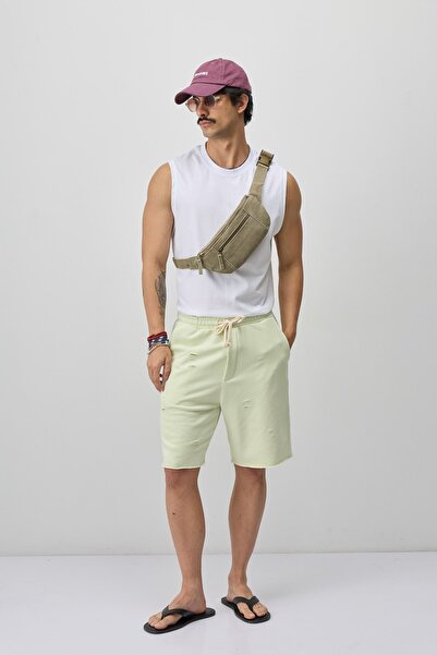 VAMOSCLO Lace-up loose fit shorts mint