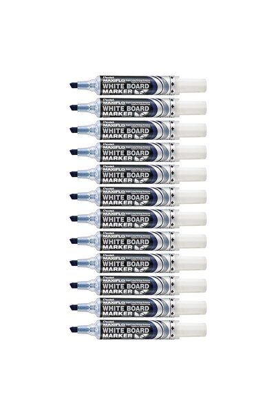 Pentel MWL6-CO (Pack Of 12) Maxiflo Dry Wipe Chisel Tip Marker - Blue