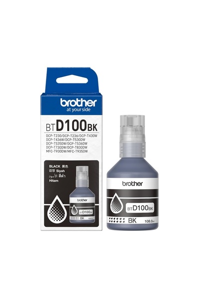 Brother Genuine BTD100BK Ultra High Yield Black Ink Bottle, 7,500 Page Yield,...