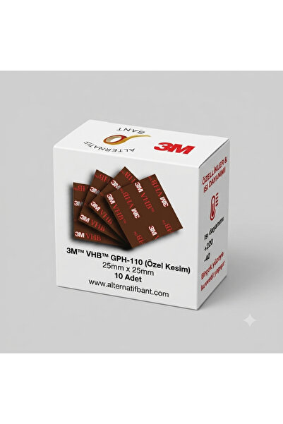 3M VHB Çift Taraflı Bant 25mm (10 Adet) - Isıya ve Suya Dayanıklı Araç, Ayna,...