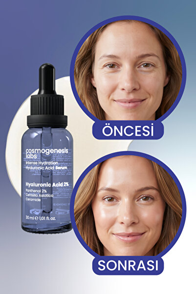 Cosmogenesis Labs Hyaluronik Asit Serum 30ml - Yoğun Nemlendirici Kırışıklık Karşıtı Vegan (%2 HYALURONİK ASİT)