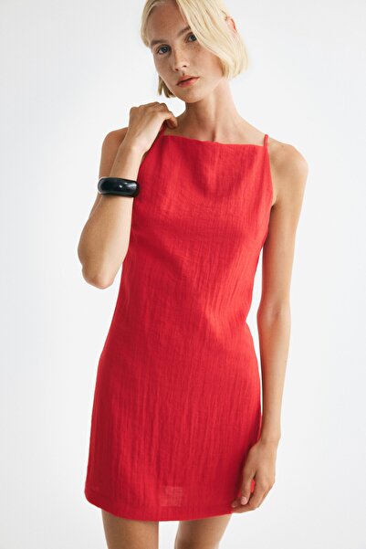 H&M Kolsuz Krep Elbise
