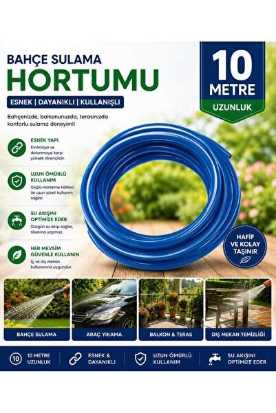 BDZ DERİ Hortum. Araba Yıkama Bahçe Sulama Balkon Yıkama Hortumu 10 Metre