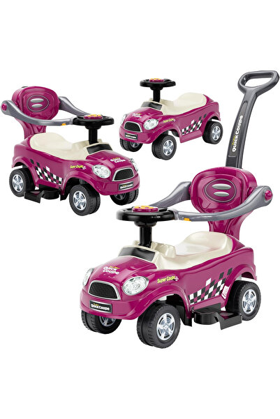 LEAN Mașinuță de împins cu mâner pentru părinți, model Coupe, violet