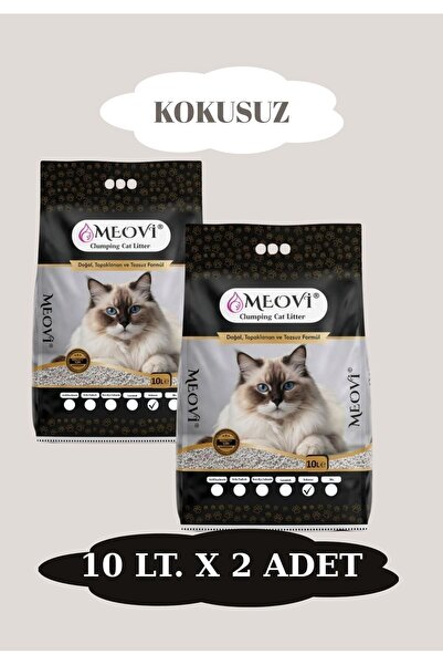 Kokusuz İnce Taneli Ultra Topaklaşan Tozsuz Kedi Kumu 10 Lt. X 2 Adet