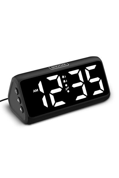 Netzu Yatak Odası İçin Dijital Alarm Saati, Büyük Rakamlı, Erteleme Özellikli...