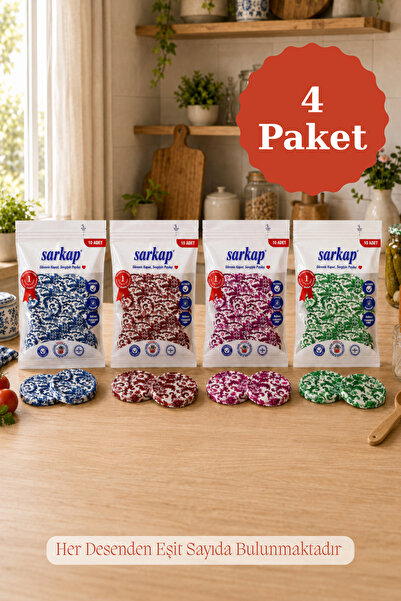 Sarkap Hijyenik Paketli 4'lü 82 mm Kapak - Çini Çiçek Seri