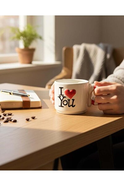 Onedekor Tekli Red Love Porselen Kupa