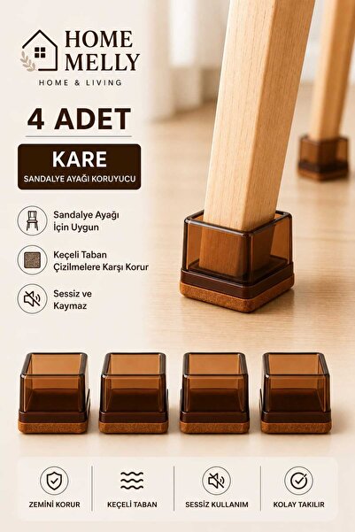 btm home 4’lü Keçeli Mobilya Ayağı Koruyucu Silikon – Kaydırmaz ve Çizilmez S...