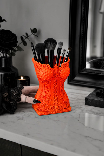 Belupa Decorative Makeup Brush Holder Organizer Pen Holder with Gothic Corset...