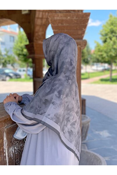 Nakişce Large Size Cloud Pattern Cotton Scarf 115X115 cm
