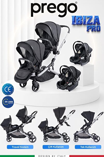 Prego Ibiza Pro Travel Bebek Arabası + 2 Adet Puset Dahil Tam Set