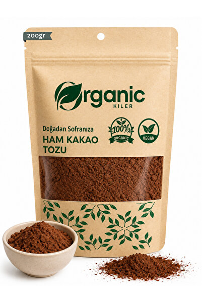 Organic Kiler Ham Kakao Tozu 200gr - Katkısız Organik Kakao Tozu - Glutensiz