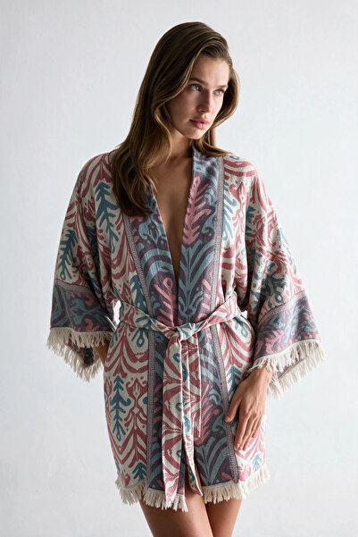 Su Koleksiyon Cotton Woven Jacquard Kimono