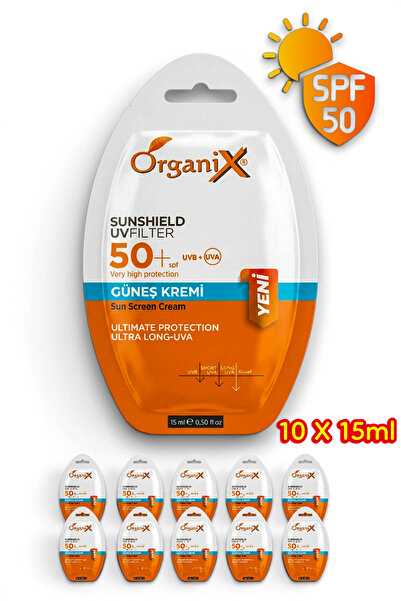 Organix Sunshield Uv Filter Spf50+ Disposable Sunscreen |   10 Units X 15ml -...