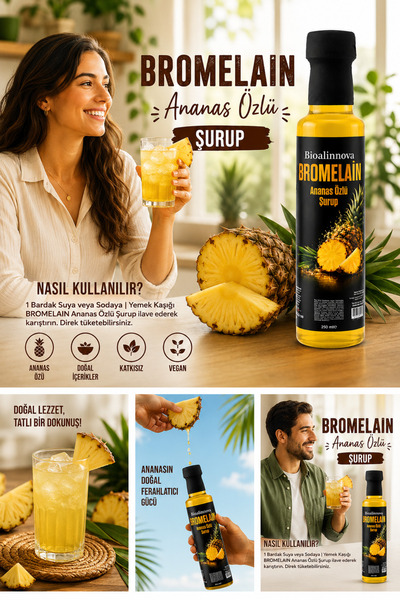 Bioalinnova Bromalin Ananas Özlü Şurup 250 ml