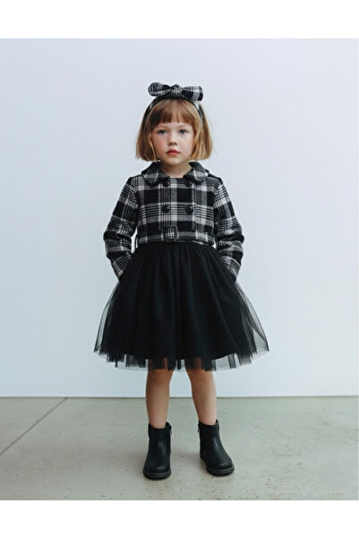 rg kidsstore Girl's Tulle Skirt, Belt Detailed Dress and Headband_Rg1533
