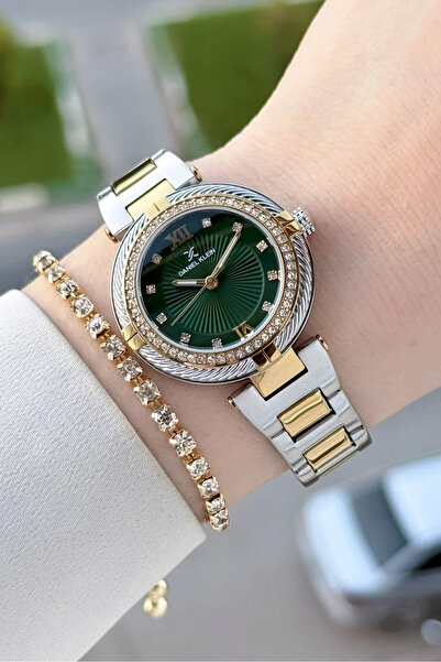 Daniel Klein Kadranı Yeşil Kordonu Gold Gümüş Renk Hediye Paketli 32 Mm Kadın...