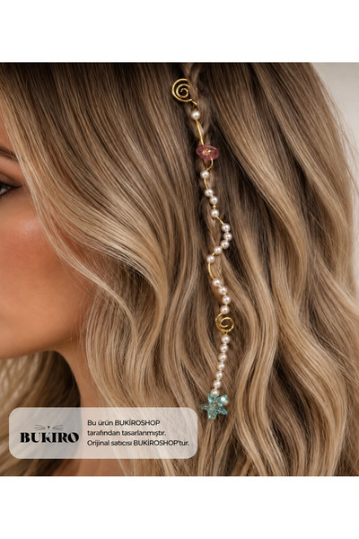 Bukiro Bohemian Hair Charm Hair Charm – Starfish Detailed Braided Hair Access...