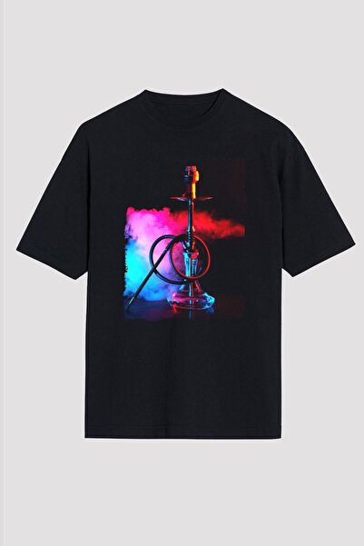 Adrift Μπλουζάκι Ko Buta Shisha με στάμπα Unisex Μαύρο Oversize Os9944