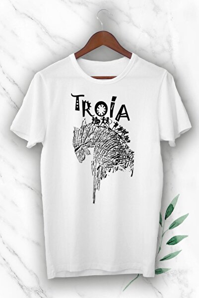 perseusshopping Μπλουζάκι Unisex White Mythology Trojan Horse με στάμπα