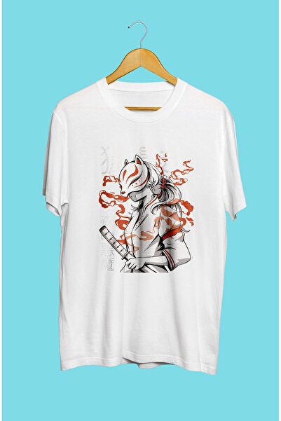 YQYQ Tricou unisex imprimat cu pisică mascată Anime Demon Slayer