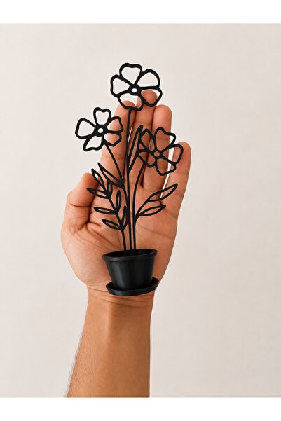 Minimalist Line Art Çiçek Saksı Dekoru – 2’li Set (3D Baskı)