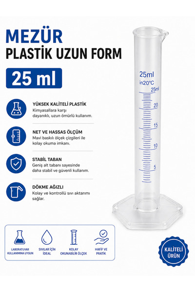 Labolist Mezür Plastik Uzun Form 25 ml
