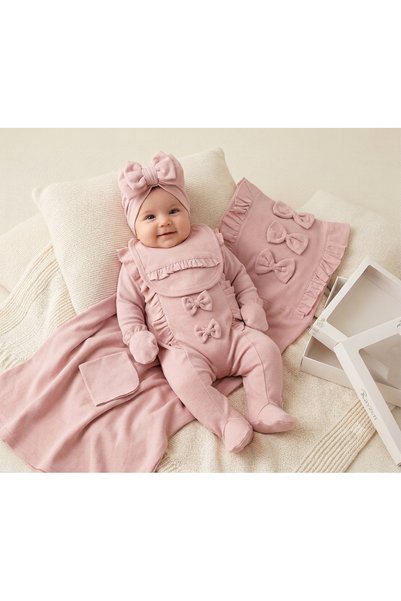 Pure Kids Store Boxed 100% Organic Cotton 10 Piece Baby Girl Bow Hospital Dis...