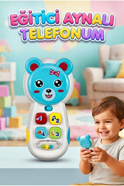 Tıfıl Toys Mavi Müzikli Telefon Oyuncak Müzikli Işıklı Aynalı Telefon