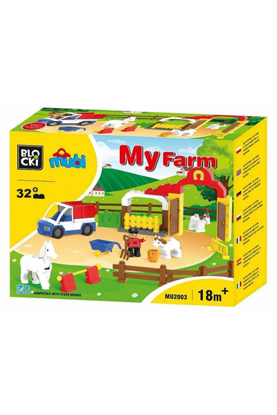 Blocki Mubi, Ferma+Tractor, 32 Piese