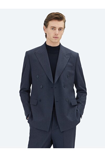 Kip Lacivert Mikro Modern Fit Yün Karışımlı Takım Elbise