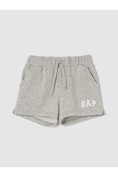 GAP Kız Bebek Gri Gap Logo Pull-On Fransız Havlu Kumaş Şort