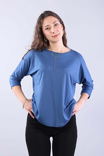 Mckanzie 1416-Y Elbow Sleeve Straight Blouse
