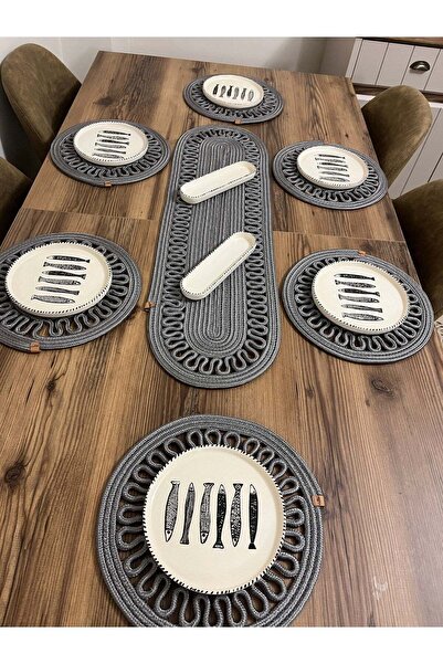 Namteks 1pcs25 X90runner 6pcs33x33 مجموعة تقديم الطعام الأمريكية، المهر، هدية...