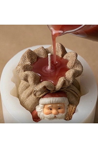 KARAKIZ Noel Baba Hediye Çuvalı Silikon Kalıp 7x7 Cm